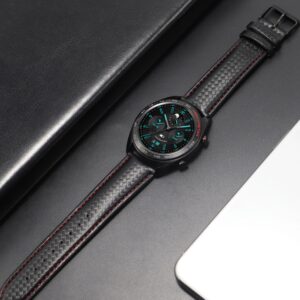 20mm 22mm Carbon Fiber Quick Release Luxury Leather Watch Strap For Samsung Galaxy watch 3 46mm 1
