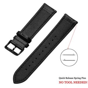 20mm 22mm Quick Release Black Carbon Fiber Leather Watch Strap Band For Galaxy Watch 3 41mm 1
