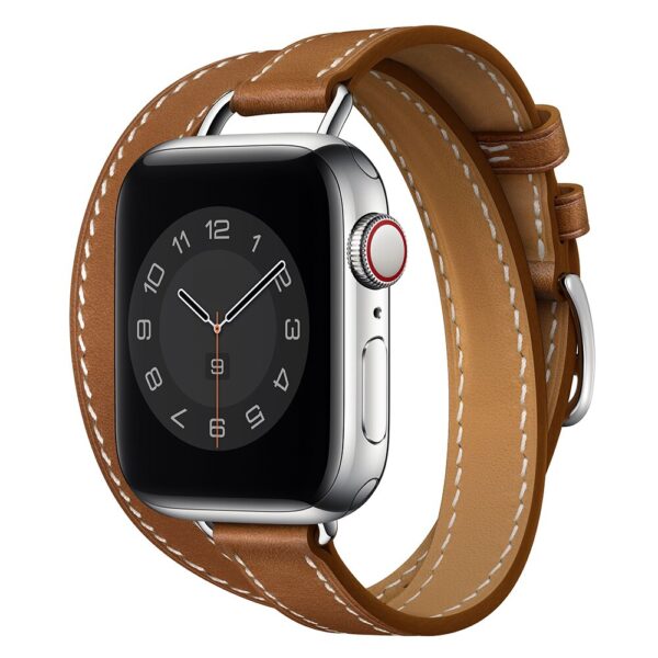 Double Tour strap For Apple Watch band 40mm 44mm 42mm Genuine Leather bracelet iWatch Series 3