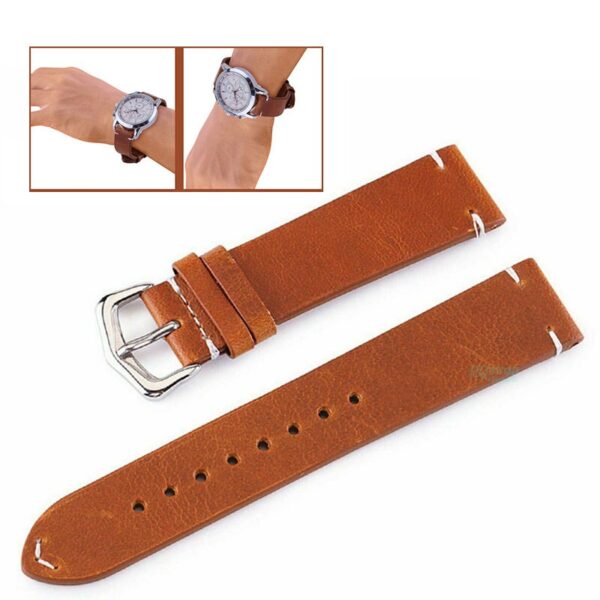 Genuine Leather Watch Band 20mm 22mm 18mm 19mm 21mm 24mm Cow Leather Strap Men Women Business 3