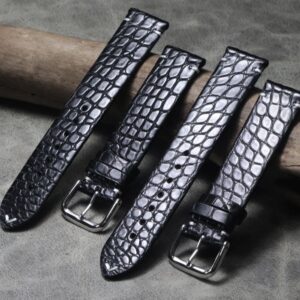 High quality black crocodile leather strap 16 18 19 20 21 22mm genuine leather watch chain 1