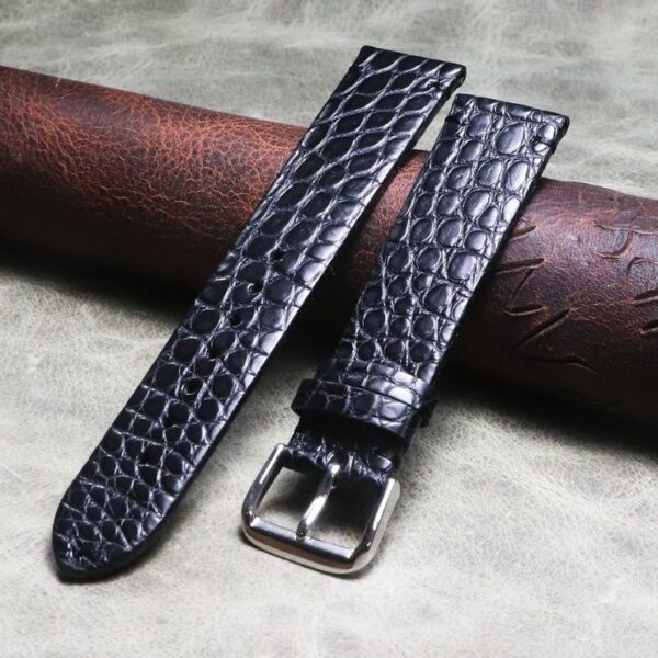 High quality black crocodile leather strap 16 18 19 20 21 22mm genuine leather watch chain 4