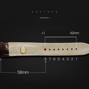 OUPINKE Crocodile Leather Watchband Genuine Leather Strap 20mm Black Brown Women Men Watch band 1