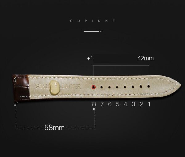 OUPINKE Crocodile Leather Watchband Genuine Leather Strap 20mm Black Brown Women Men Watch band 1