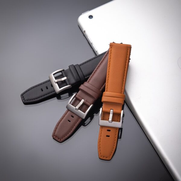 Smooth Genuine Leather Watch Strap For Samsung Galaxy Watch 3 41 42 45 46mm Replacement for