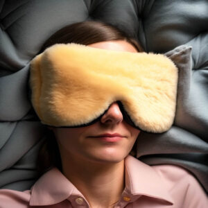 TranquilEscape Silk Faux Fur VR Shaped Eye Pillow