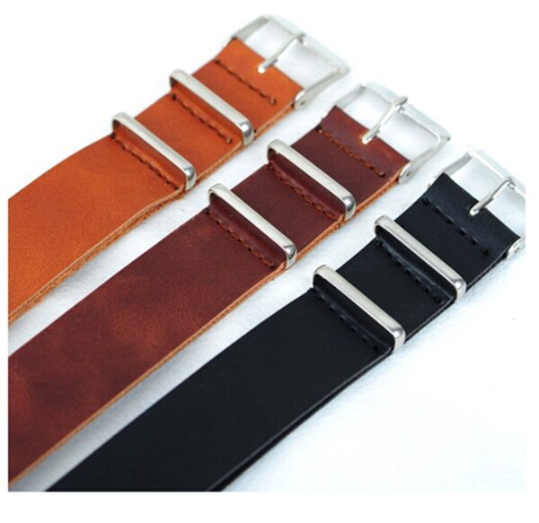 Watch Band Belt Smooth Genuine Leather Soft Strap Stainless Steel Square Buckle Wrist 18mm 20mm 22mm 5
