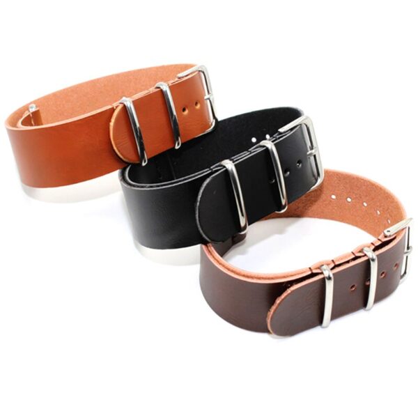 Watch Band Belt Smooth Genuine Leather Soft Strap Stainless Steel Square Buckle Wrist 18mm 20mm 22mm